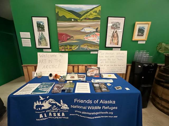 The Friends information table with artwork by Iris Sutton 